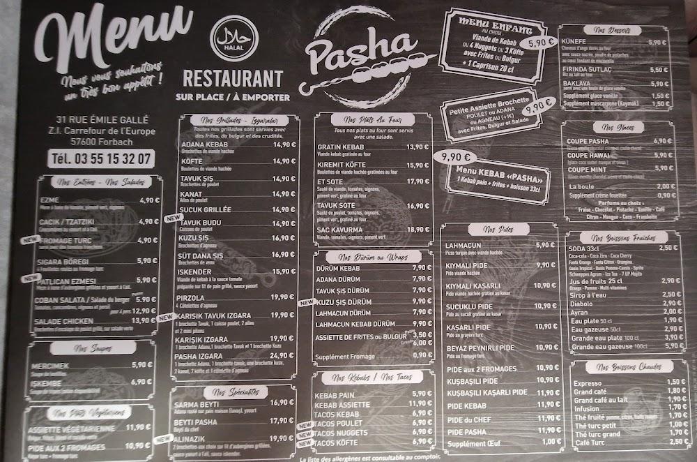 PASHA Restaurant - Menu Image 1